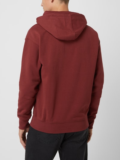 !Solid Hoodie met kangoeroezak, model 'Lenz' Bordeaux - 5