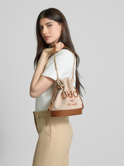 Liu Jo White Bucket bag met labelstitching, model 'BENA' Cognac - 1