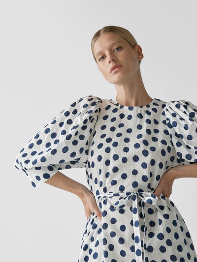 BAUM & PFERDGARTEN Midikleid mit Polka Dots Weiß 3