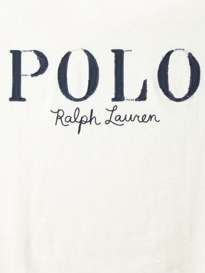 Polo Ralph Lauren T-shirt z dżerseju slub z wyhaftowanym logo Écru 2