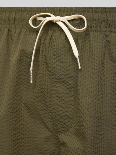 SELECTED HOMME Relaxed fit zwembroek met structuurmotief, model 'COOPER' Olijfgroen - 2