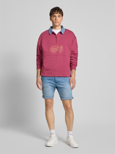 Replay Tapered Fit Jeansshorts mit Knopf- und Reißverschluss Hellblau 1