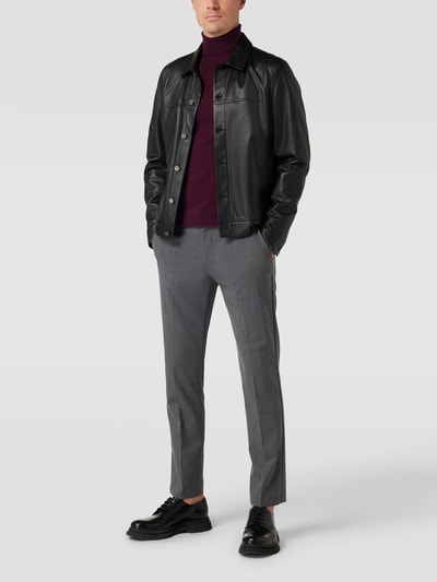 MCNEAL Longsleeve mit geripptem Rollkragen Aubergine meliert 1