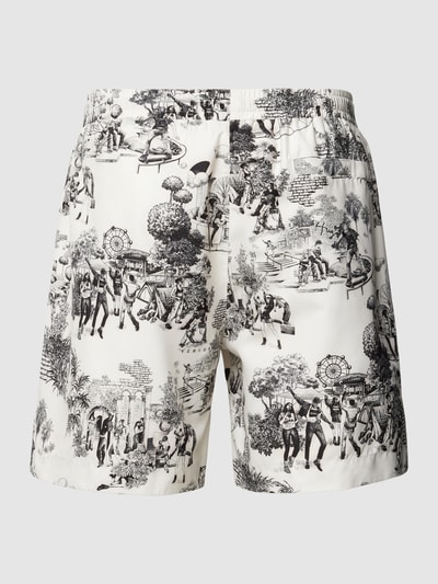 HUGO Badehose mit Allover-Print Modell 'JOUY' Weiss 3