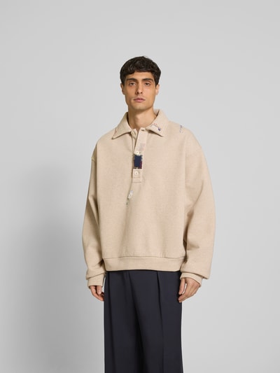 Marni Oversized Sweatshirt mit Label-Details Beige 4