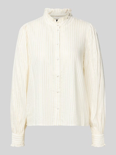 Vero Moda Bluzka o kroju regular fit z długim rękawem z mieszanki wiskozy model ‘BUMPY’ Biały 2