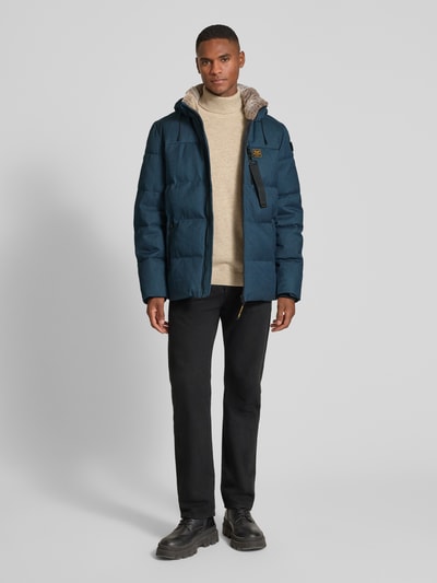 PME Legend Regular fit gewatteerd jack met viscose, model 'YET' Marineblauw - 1