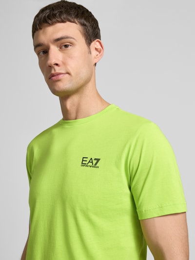 EA7 Emporio Armani T-shirt met labelprint Grasgroen - 3