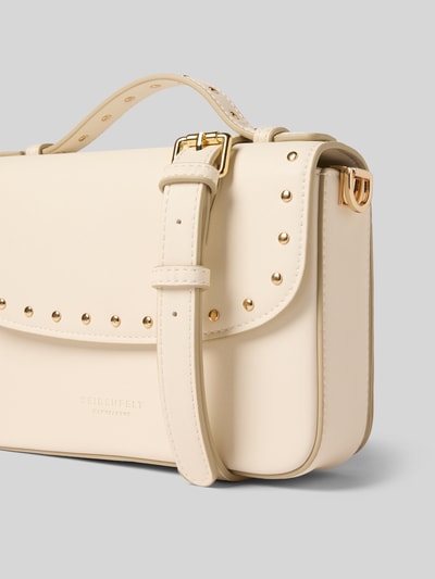 Seidenfelt Handtasche mit Tragehenkel und Nieten Modell 'SENJA' Beige 3