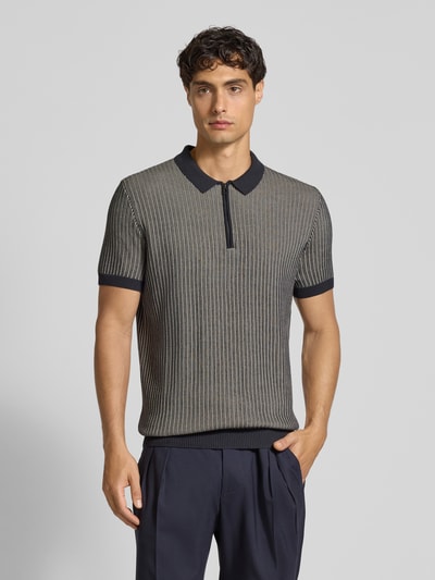 JOOP! Collection Slim Fit Poloshirt in Strick-Optik Modell 'Simeono' Marine 4