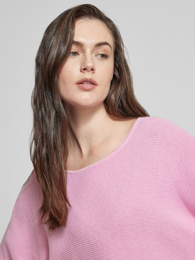 Fransa Gebreide pullover met 3/4-mouwen, model 'Sinja' Felroze - 3