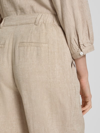 MSCH Copenhagen Straight leg linnen broek met steekzakken, model 'Pennie Ginia' Beige - 3