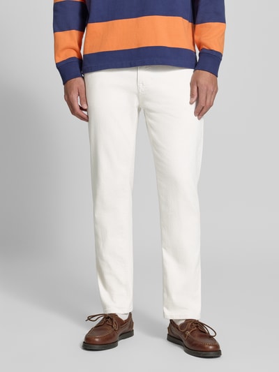 Marc O'Polo Straight Fit Jeans aus Baumwoll-Leinen-Mix Ecru 4