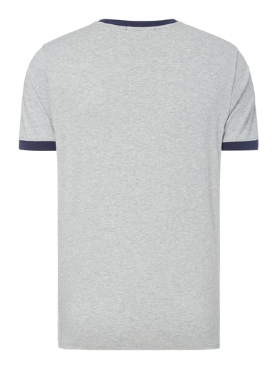 Baumwoll-T-Shirt Mit Logo-Print – Grau Meliert, Kurzarm, Größe M, Bequemer Alltags-Basics