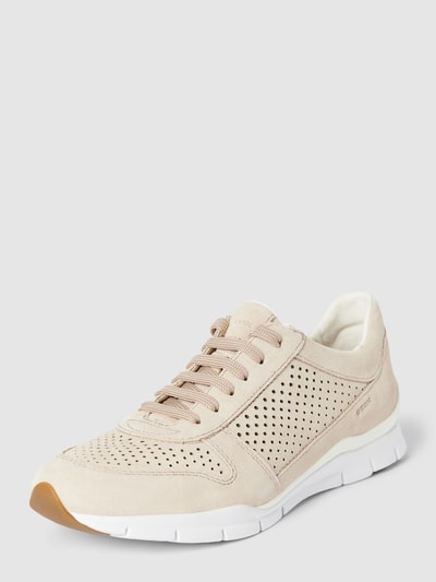 Geox Sneakers met perforaties, model 'Sukie' Taupe - 1