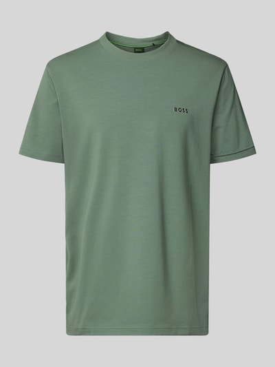BOSS Green Regular fit T-shirt van katoenmix, model 'TEE' Lindegroen - 2