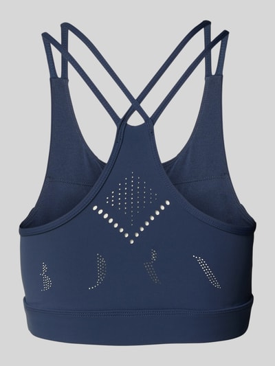 BORN LIVING YOGA Bustier met labelprint, model 'Saril' Rookblauw - 3