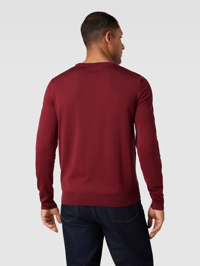 BOSS Strickpullover mit Label-Stitching Modell 'Botto' Bordeaux 5