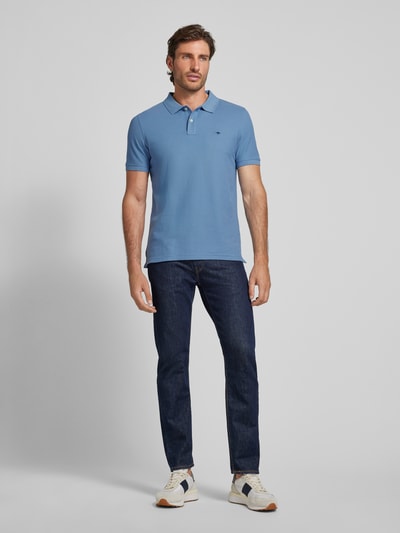 Fynch-Hatton Regular fit poloshirt met labelstitching Lichtblauw - 1