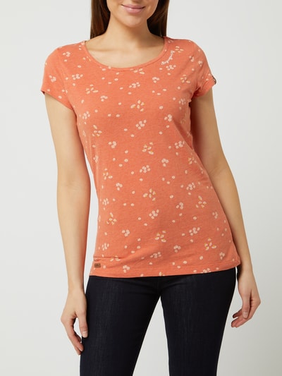 Ragwear T-Shirt mit floralem Muster Modell 'Mint Canomile' Orange 4