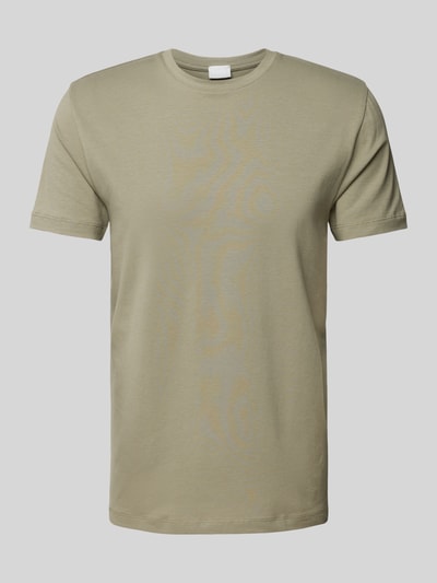 Mey T-shirt met geribde ronde hals Groen - 2