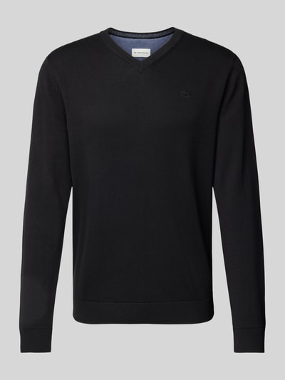 Tom Tailor Regular Fit Strickpullover aus reiner Baumwolle Black 1