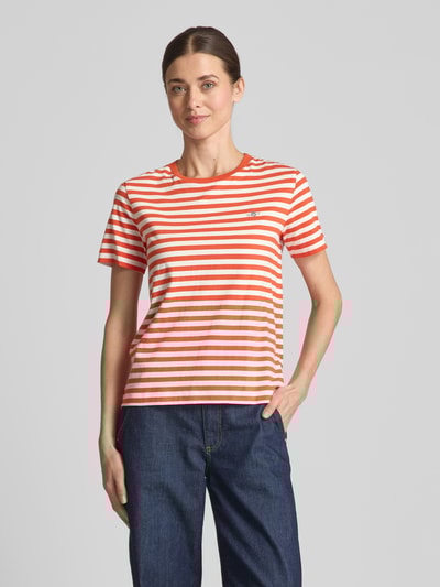 Gant T-shirt met labelstitching Koraal - 4