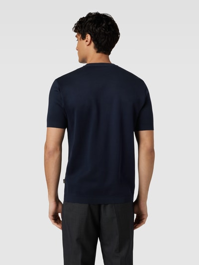 Windsor T-shirt w jednolitym kolorze model ‘Floro’ Granatowy 5