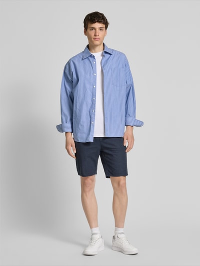 Only & Sons Shorts aus Baumwoll-Leinen-Mix Modell 'LINUS' Dunkelblau 1