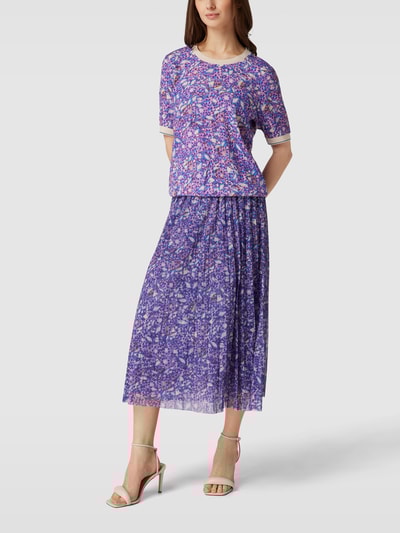 Oui Blouse met all-over motief Lila - 1
