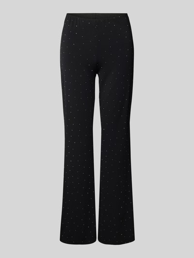 Only Spodnie szerokie z obszyciem ozdobnymi kamieniami model ‘ZITA’ Czarny 2