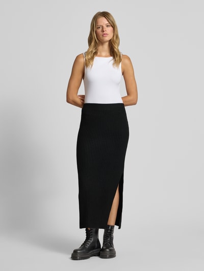 Pieces Smalle midirok met elastische band, model 'TULLE' Zwart - 1
