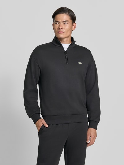 Lacoste regular fit schipperstrui van katoenmix Zwart - 4