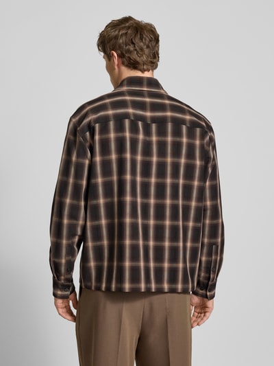 JAKE*S STUDIO MEN Koszula casualowa z listwą guzikową Ciemnobrązowy 5