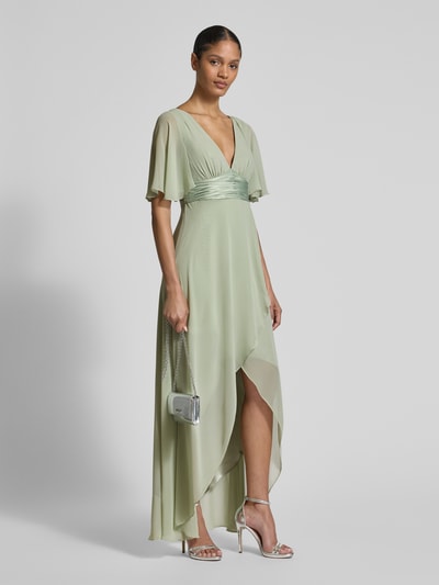 Jake*s Cocktail Abendkleid mit V-Ausschnitt Lind Melange 1