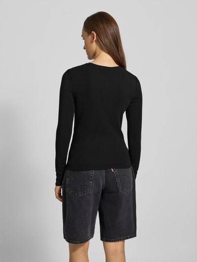 Only Bluzka z długim rękawem o kroju slim fit z mieszanki bawełny model ‘RILEY’ Czarny 5