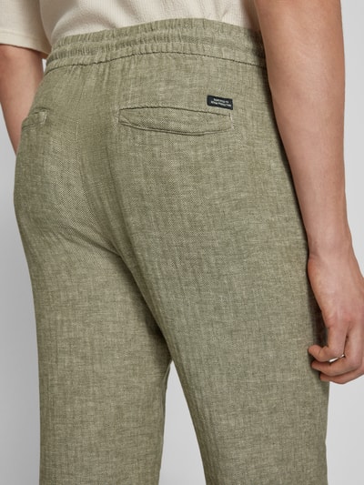 Blend Regular fit stoffen broek met tunnelkoord, model 'MORGAN' Olijfgroen - 3