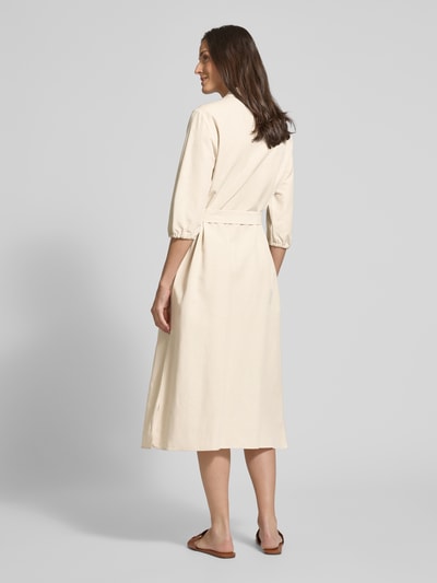 comma Regular fit overhemdjurk van viscosemix met linnen Zand - 5