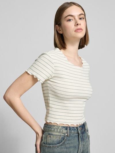 Only Regular Fit Crop Top aus Baumwoll-Mix Modell 'ANITS' Schilf 3