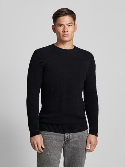 Cinque Gebreide pullover met ronde hals, model 'ZAC' Zwart - 4