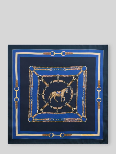 Lauren Ralph Lauren Sjaal van zijde met kettinkjesmotief Marineblauw - 3