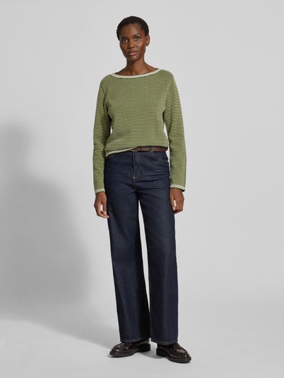 Tom Tailor Regular Fit Pullover aus reiner Baumwolle Gruen 1