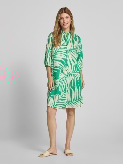 Milano Italy Knielanges Kleid mit Hemdblusenkragen Gruen 1