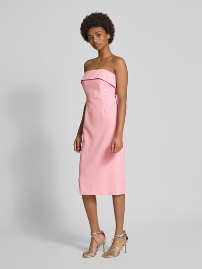 Bardot Knielanges Cocktailkleid mit Reißverschluss auf der Rückseite Hellrosa 1