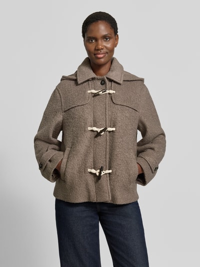 Jake*s Casual relaxed fit houtje-touwtjejas van wolmix Middengrijs - 4
