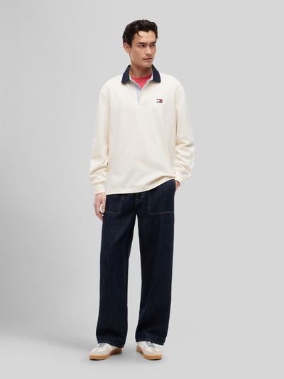 Tommy Jeans Koszulka rugby o kroju regular fit z czystej bawełny Złamany biały 1