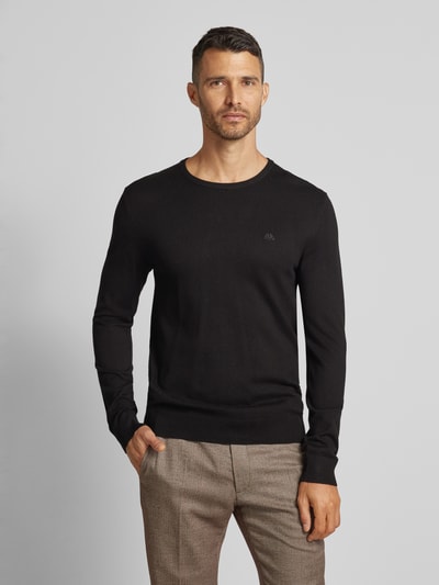 Lindbergh Gebreide pullover met ribboorden Zwart - 4