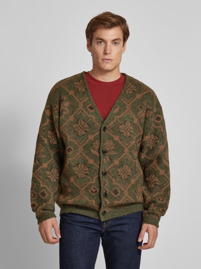 Jack & Jones Premium Cardigan mit V-Ausschnitt Modell 'UMAGNE' Oliv 4