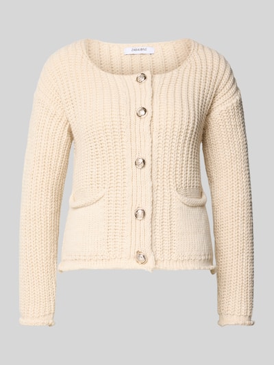 ZABAIONE Regular Fit Strickjacke mit Woll-Anteil Modell 'Da44lia' Beige 2