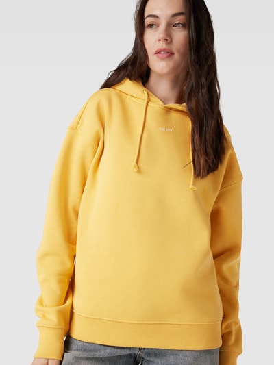 Jake*s Casual Hoodie in effen design Lichtgeel - 3